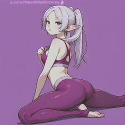 2d ai_generated animated animated cartoon cartoonish cartoony elf elf_ears elf_female frieren frieren_beyond_journey's_end looking_at_viewer needmymommy tagme video western_art