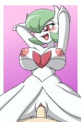 2:3 areola armwear big_breasts blush blush_lines border breasts chest_spike clothing dress duo eyelashes female female_on_top first_person_view generation_6_pokemon genitals green_hair hair hair_over_eye hands_behind_head heart_eyes heart_symbol hi_res human humanoid male male/female mammal mega_evolution mega_gardevoir nintendo nipples on_top open_mouth open_smile penetration penis pink_areola pink_eyes pink_nipples pokemon pokemon_(species) purple_background pussy short_hair simple_background smile sonicguru spikes spikes_(anatomy) tan_body tan_skin thick_thighs vaginal_penetration vulva white_armwear white_body white_border white_clothing white_dress wide_hips