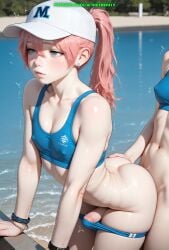 1boy 1femboy 1futa abs ai_generated anal anal_sex ass balls beach femboy futa_on_femboy futa_on_male futanari meybekity otoko_no_ko panties penis trap yaoi