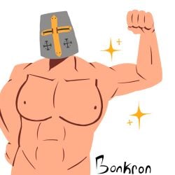 1boy breasts crusader darthbane7567 helmet ibispaintx joke_art male man_boobs no_background no_clothes no_sex oc original_character self_upload shirtless solo someone_else's_oc sparkles spartan