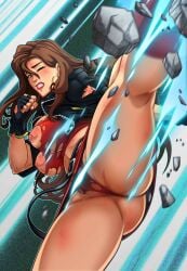 1girls blaze blaze_fielding breasts brown_eyes curvy_body curvy_milf erotic_fight female female_focus female_only huge_breasts large_nipples long_hair milf miniskirt nipples one_breast_out pussy pussy_juice sano-br sega skirt streets_of_rage streets_of_rage_4 thick_thighs upskirt