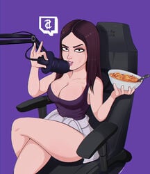 alinity big_breasts breasts cleavage female female_only gamer_girl large_breasts looking_at_viewer real_person shadman solo twitch.tv twitch_thot