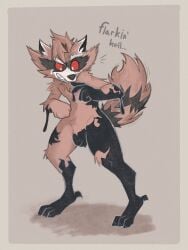 2025 3_toes anthro balls biped black_body black_feet black_penis brown_body brown_fur brown_tail clenched_teeth dialogue digital_drawing_(artwork) digital_media_(artwork) digitigrade dripping duo ellipsis english_text feet flaccid fur genitals guardians_of_the_galaxy hi_res kickingkeldeo looking_at_self looking_down male mammal marvel nude penis procyonid profanity questionable_consent raccoon raccoon_tail red_sclera rocket_raccoon shadow simple_background slime solo_focus symbiote tail tan_background teeth text toes venom_(marvel) white_eyes