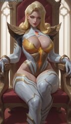 ai ai_generated blonde_female blonde_hair blue_eyes ceoofmommies emma_frost emma_frost_(marvel_rivals) emma_frost_(phoenix_diamond) female marvel marvel_rivals milf thick_thighs white_queen x-men