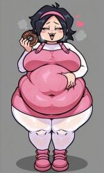 ai_assisted ai_generated big_belly big_breasts black_hair clothed fat fat_female fat_fetish female friday_night_funkin heavy_breathing morbidly_obese morbidly_obese_female nene_(newgrounds) no_pupils obese obese_female pico's_school sharp_teeth sweat sweaty thick_thighs voluptuous voluptuous_female weight_gain weight_gain_female white_eyes white_pantyhose
