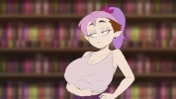 amity_blight animated areolae big_breasts breasts breasts_out disney disney_channel female female_only flashing flashing_breasts looking_at_viewer nipples no_sound pink_hair prokylan smirk tagme the_owl_house video yellow_eyes