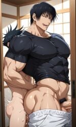 ai_generated fushiguro_megumi gay gay_sex incest jujutsu_kaisen male muscular muscular_bottom muscular_male sexdyaoi toji_fushiguro twink