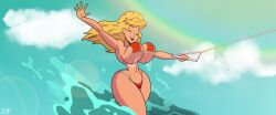 artist_signature belly belly_button big_ass big_breasts bikini blonde_female blonde_hair bouncing_breasts breasts cameltoe canonical_scene cel_shading closed_eyes clouds excited extended_arm female female_only flowing_hair king_of_the_hill large_breasts lens_flare light-skinned_female light_skin luanne_platter motion_lines nipple_bulge open_mouth pinup red_bikini redraw rustysh4ckl3ford scene_interpretation scene_reference shaded skiing sky small_bikini smile splashing summer thick_thighs underboob very_high_resolution voluptuous voluptuous_female water wide_hips widescreen