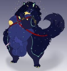 anthro balls bbw big_breasts breasts cleavage furry futanari huge_breasts intersex kibblesyourbits nipples overweight tagme thick_thighs wide_hips