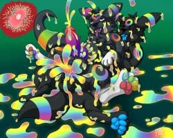 5:4 absurd_res ahe_gao animal_genitalia animal_penis animal_vulva balls black_body black_fur blue_insides bodily_fluids canine_genitalia canine_penis canine_vulva closed_eyes colored_cum cum cum_in_vagina cum_inside cumshot duo eeveelution ejaculation excessive_cum excessive_genital_fluids felipe_rinehart feral freetao fur gay generation_2_pokemon genital_fluids genitals happy herm hi_res impregnation intersex lipe_(character) looking_pleasured male nintendo on_bottom on_top pawpads paws penetration penis pokemon pokemon_(species) rainbow_cum red_eyes reverse_cowgirl_position rgb_lighting rgbre sex simple_background spread_legs spreading stomach_bulge sweat sweaty_balls sweaty_genitalia umbreon unusual_bodily_fluids unusual_cum unusual_genital_fluids vaginal_penetration yellow_eyes