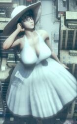 1girls 3d 3d_(artwork) big_breasts big_breasts black_hair black_hair_female blue_eyes blue_eyes_female breasts breasts city cleavage female female_focus female_only giant_female giant_woman giantess glasses junejukes large_boobs large_breasts light-skinned_female light_skin looking_up