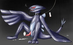 ... 1boy 2018 3_toes animal_genitalia animal_penis anthro anthrofied arm_up audie-gryph avian belly big_feet big_hands black_collar collar cum cum_on_ground drooling erection gradient_background hi_res japanese_text leash legendary_pokémon looking_at_viewer lugia male male_only motion_lines nintendo no_nipples nude open_mouth penis pokémorph pokemon pokemon_(species) purple_skin red_eyes red_sclera rubber saliva shadow_lugia shadow_pokémon shiny simple_background sitting slave slit solo tag tail tapering_penis text toes tongue tongue_out video_games wings