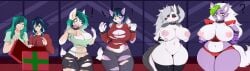 2024 5_fingers absurd_res anthro big_breasts body_size_growth breast_growth breasts camel_toe canid canid_demon canine canis christmas_present clothing collar dan_(danilokumriolu) danilokumriolu dart demon digital_drawing_(artwork) digital_media_(artwork) duo exclamation_point expansion female fingerless_gloves fingers five_nights_at_freddy's five_nights_at_freddy's:_security_breach fur fur_growth gender_transformation genitals gift gloves growth hair handwear hellaverse hellhound helluva_boss hi_res hip_expansion holding_breast huge_breasts human human_to_anthro legwear loona_(helluva_boss) male mammal mtf_transformation multicolored_hair mythological_canine mythological_creature mythology navel nipples purple_body purple_fur question_mark roxanne_wolf scottgames size_transformation species_transformation spiked_collar spikes steel_wool_studios tail tail_growth tf_into_fictional_character thick_thighs thigh_expansion thigh_highs torn_clothing transformation transformation_sequence vulva white_body white_fur wolf