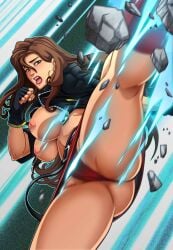 1girls blaze blaze_fielding breasts brown_eyes curvy_body curvy_milf erotic_fight female female_focus female_only huge_breasts large_nipples long_hair milf miniskirt nipples one_breast_out pussy pussy_juice sano-br sega skirt streets_of_rage streets_of_rage_4 thick_thighs upskirt