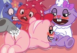 anal anal_sex cum_in_ass female flaky_(htf) furry_female furry_only giggles_(htf) happy_tree_friends lammy_(htf) petunia_(htf) weirdkoaladream