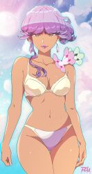bra panties pokemon pokemon_sv purple_hair r3dfive tagme tulip_(pokemon)