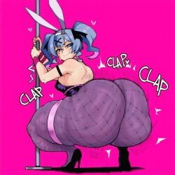 1girls ai_generated ass ass_focus ass_shake back back_view belly big_ass big_breasts blue_eyes bottom_heavy breasts bubble_butt bunny_ears bunny_girl bunny_tail bunnysuit clap_(sound_effect) clapping_ass clapping_cheeks cleavage cleavage_overflow curvaceous curvy curvy_female curvy_figure cyan_hair fat_ass female female_only fishnets gigantic_ass gigantic_breasts goghkunn grabbing_pole hair_ornament hairband hairbow hatsune_miku heart heels high_heels hourglass_figure huge_ass huge_breasts huge_thighs large_ass large_breasts latex looking_back massive_ass massive_breasts motion_lines mv_character nail_polish navel navel_visible_through_clothes overflowing_breasts painted_nails pantyhose peace_sign pink_background pink_hair pink_nails playboy_bunny pole pole_dancing rabbit_hole_(vocaloid) seductive seductive_look seductive_smile shaking_ass shiny_skin sideboob simple_background skindentation slim_waist smear_frame smile solo solo_female squatting stripper stripper_pole tattoo tattoo_on_face thick_thighs thigh_strap thighs tight_clothing twerk twerking twintails two_tone_hair venus_body vocaloid voluptuous voluptuous_female wide_hips