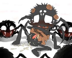 after_sex anthro arachnid arthropod bottomless choreuny clothed clothing cum cum_in_ass cum_inside don't_starve don't_starve_together dont_starve dont_starve_together feral klei_entertainment male male_only penis spider tears webber