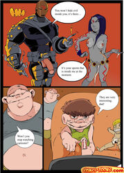 comic comics-toons.com dc_comics deathstroke female male okunev rachel_roth raven_(dc) slade_wilson smooth_skin teen_titans