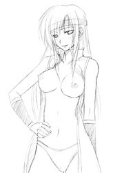 1girls breasts faris_scherwiz female female_only final_fantasy final_fantasy_five final_fantasy_v human ichimedoo monochrome open_clothes open_shirt panties pointy_chin shirt solo underwear