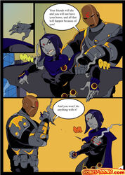 comic comics-toons.com dc_comics deathstroke female male okunev rachel_roth raven_(dc) slade_wilson smooth_skin teen_titans