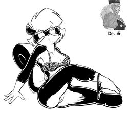 anthro bottomless bra dr_gero female monochrome sabrina_conrad sabrina_online skunk solo webcomic