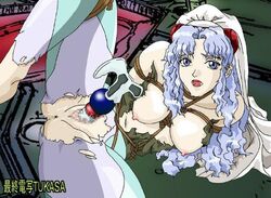 1girls blue_eyes blue_hair bondage breasts curvaceous el_hazard female ifurita large_breasts long_hair looking_at_viewer nipples pale-skinned_female pale_skin pussy rope solo spread_legs staff thick_thighs tukasa weapon white_hair wide_hips