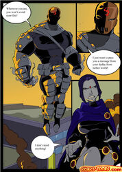 comic comics-toons.com dc_comics deathstroke female male okunev rachel_roth raven_(dc) slade_wilson smooth_skin teen_titans