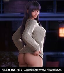 1girls 3d ai_(artist) ai_assisted ai_generated ass athena blue_eyes bottomless butt_crack buttock buttocks cgi cute cute_face exposed exposed_ass female highres knitted_sweater lifting lifting_own_clothes lifting_shirt long_sleeves night night_sky nighttime peach_ass pulling pulling_clothing pulling_own_clothes pulling_up pulling_up_clothing pulling_up_shirt purple_hair reveal revealing revealing_clothes saint_seiya_legend_of_sanctuar self_upload soft_ass soft_skin sweater white_skinned_female