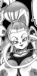 big_breasts dragon_ball dragon_ball_super futanari intersex monochrome nipples rickert_kai sisters vados