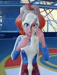 1girls 3d ai_generated apron blue_eyes bowtie building cum cum_on_body cum_on_clothes cum_on_ears cum_on_eyebrow cum_on_face cum_on_glasses cum_on_hair diadem female female_only floor game_freak girl glasses grise_(pokemon) griselle_(pokemon) grok grok_imagine hair_between_eyes hair_in_face in_public light light-skinned_female light_blue_shirt light_brown_hair light_skin long_hair multicolored_hair night nintendo nintendo_switch nintendo_switch_2 open_mouth orange_apron orange_hair orange_ribbon orange_ribbon_belt pokeball pokemon pokemon_legends pokemon_legends:_z-a pokemon_legends_z-a surprised surprised_expression surprised_face teeth twintails two-tone_hair uniform video_game_character video_game_franchise windows work_uniform yallahs80