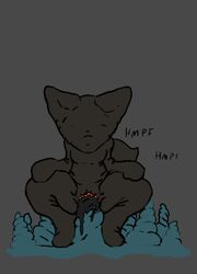 anthro canine clothing crouching dildo dildo_sitting female fox improvised_dildo improvised_sex_toy mammal masturbation penetration pussy pussy_juice rubber rubber_suit sex_toy simple_background solo sorrynothing tiny_fox_(sorrynothing) vaginal_penetration vaginal_penetration