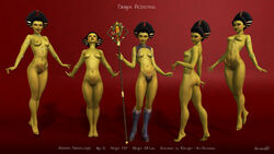 1girls 3d artist_name back_view bare_shoulders barefoot becarra big_breasts black_hair boots breasts busty butt_crack cleavage curvy dat_ass english_text erect_nipple erect_nipples eyelashes female female_only front_view gray_eyes green_skin hairy_pussy half-closed_eyes half-dressed half_dressed high_heel_boots high_heels holding_object hourglass_figure humanoid looking_at_viewer looking_back looking_up maerwen_dreamslinger naked naked_boots naked_footwear necklace nude pose posing pubes pubic_hair see-through shadow shiny shiny_skin short_hair sideboob simple_background smiling solo staff standing text tied voluptuous wide_hips