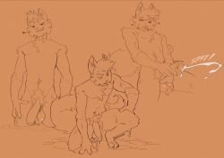 1boy anthro balls better_version_at_source bodily_fluids cum domestic_cat ejaculation felid feline felis fur genital_fluids genitals hi_res lackadaisy male male_only mammal masturbation nerunaur nicodeme_savoy nude partially_submerged smile solo