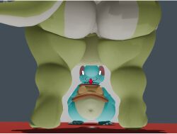 3d_(artwork) abstract_background animal_genitalia anthro anus ass balls belly big_balls big_belly big_butt big_ears big_nose big_penis blush cuphead_(game) digital_media_(artwork) dragon fangs feet genitals grim_matchstick male male/male mixed_media moobs mythological_creature mythological_scalie mythology navel obese overweight penis scalie short_stack size_difference sleeveless_sweater slightly_chubby smile snootsy_(toothboot33) surprised tail teeth thick_thighs toothboot33 unknown_species wide_hips