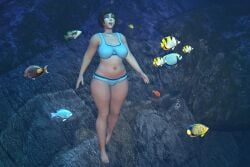 1girls activision ass bikini_girl blizzard_entertainment chubby_belly chubby_girl drowning female inhale inhaling mei_(overwatch) overwatch plump_girl solo stadleey suffocating underwater underwater_peril