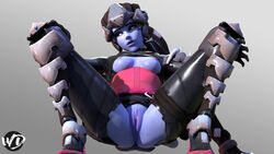 3d alternate_costume areolae blender breasts female female_only highres nipples noire_widowmaker overwatch pussy solo spread_legs widowmaker wunder