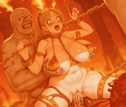 ai_generated bondage bound demons hell male penis torture