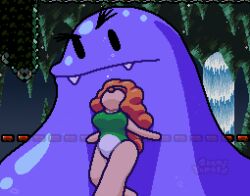 1girls air_bubbles anthro blurp blurp_girl_(okami_tomato) bubble bubbles confused confused_look female fish ginger ginger_female ginger_hair goggles green_swimsuit looking_down looking_up mario_(series) nep-enut okami_tomato orange_hair orange_lips orange_lipstick super_mario_world swimming swimming_goggles swimsuit swimwear tail thick_thighs thighs water watermark