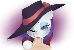 blue_eyes cum cum_in_mouth cum_inside duo equine fellatio female friendship_is_magic fur hat male mammal my_little_pony oouichi oral rarity_(mlp) sex straight straight_hair white_fur