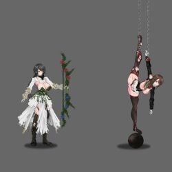 2girls animated aradia_(night_of_revenge) arrow_(weapon) bow_(weapon) death female female_death guro lovelon06 night_of_revenge nude poisoned