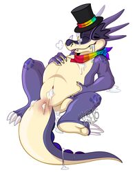 after_sex cum cum_in_ass cum_in_mouth cum_in_slit cum_inside cum_on_tail excessive_cum inflation kobold male_only scalie vermine xenoyia