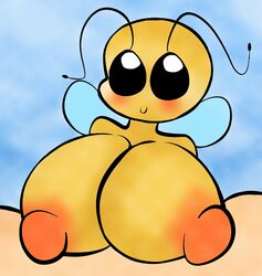 arthropod bee beeartist big_breasts black_eyes blush breasts female huge_breasts insects interspecies male mammal paizuri sex straight