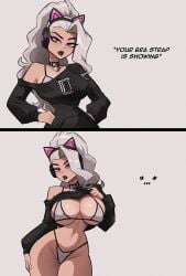 1girls bra_strap_is_showing_(meme) breasts dasha_(fortnite) female female_focus female_only fortnite fortnite:_battle_royale large_breasts light-skinned_female light_skin looking_at_viewer magaska19 solo thick_thighs thighs wide_hips