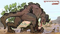 1boy 1girls big_dom_small_sub big_penis breasts breeding brown_hair brunette brunette_female brunette_hair clothed_female_nude_male clothed_sex clothes clothing crossbreeding deathclaw english english_text extreme_size_difference fallout fallout_new_vegas female femsub forced gameplay_mechanics humansub interspecies_breeding interspecies_domination interspecies_mating interspecies_rape interspecies_sex long_hair male male_deathclaw_(fallout) mating monster monster_breeding monster_breeding_female monster_cock monster_male monster_on_female monster_on_human monster_rape monster_sex monsterdom mounting ncr_(fallout) ncr_ranger_(fallout) nonhuman_male_on_human_female on_back partially_clothed penis plap pussy pussy_juice rape restrained sex shoes size_difference tagme text vaginal_penetration zoquete