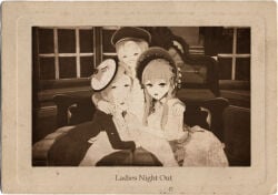 1800s 2girls1boy 3d bonnet flat_cap handjob jerking_off_another koikatsu original_character original_characters photograph victorian_clothing victorian_era victorian_lady vintage worker