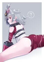 ? ass_focus cameltoe confused duel_masters duel_masters_play's from_behind i_shaped_balance large_ass large_breasts looking_at_viewer thick_ass thick_thighs vivi_(duel_masters_plays) vulva wide_hips