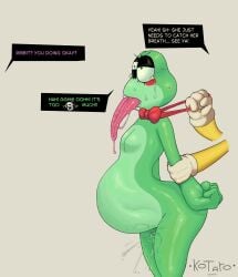 anthro belly_bulge cheating chocking clown cuckold frog furry gooseworx holding_hands jax_(tadc) jax_(the_amazing_digital_circus) kaufmo_(the_amazing_digital_circus) kotaro_(artist) large_dick large_tongue netorare ntr oblivious penetration penetration_from_behind restrained_arms ribbit_(the_amazing_digital_circus) sex tadc the_amazing_digital_circus tongue