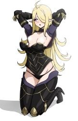 1girl 1girls blonde_female blonde_hair camilla_(fire_emblem) camilla_(fire_emblem)_(cosplay) censored censored_nipples cosplay costume dayyo_(daydarion/day-chan) female female_focus female_only fire_emblem fire_emblem_awakening nowi_(fire_emblem)