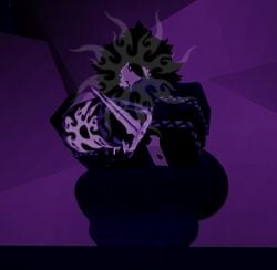 aura aura_farming big_ass big_breasts big_rock child_bearing_hips dagger forsaken forsaken_(roblox) holding_object roblox robloxian rock simple_background
